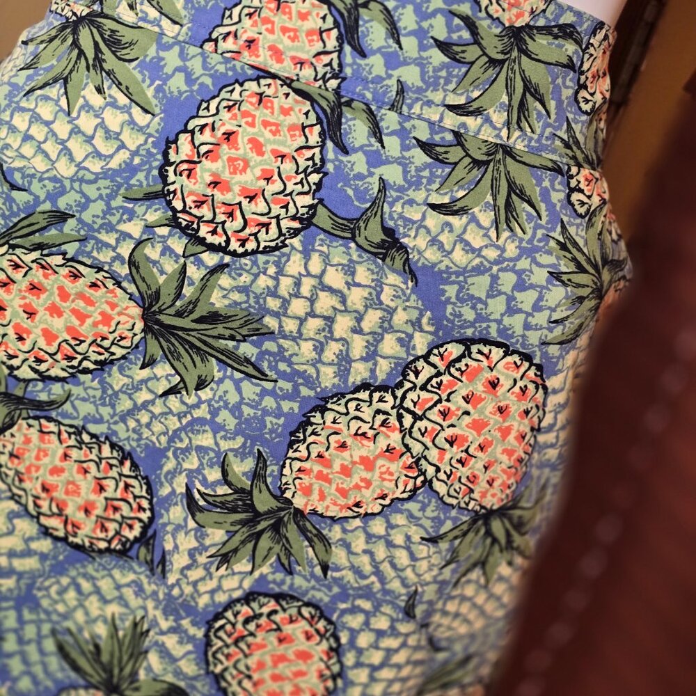 Pineapple Mini Skirt Summer Cruise TALBOTS sz8 - Picture 2 of 8